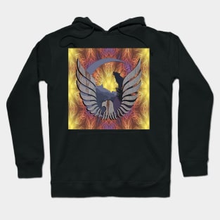 Native American Spiritual Nature Mountain Design, Eagle & Wolf Hoodie